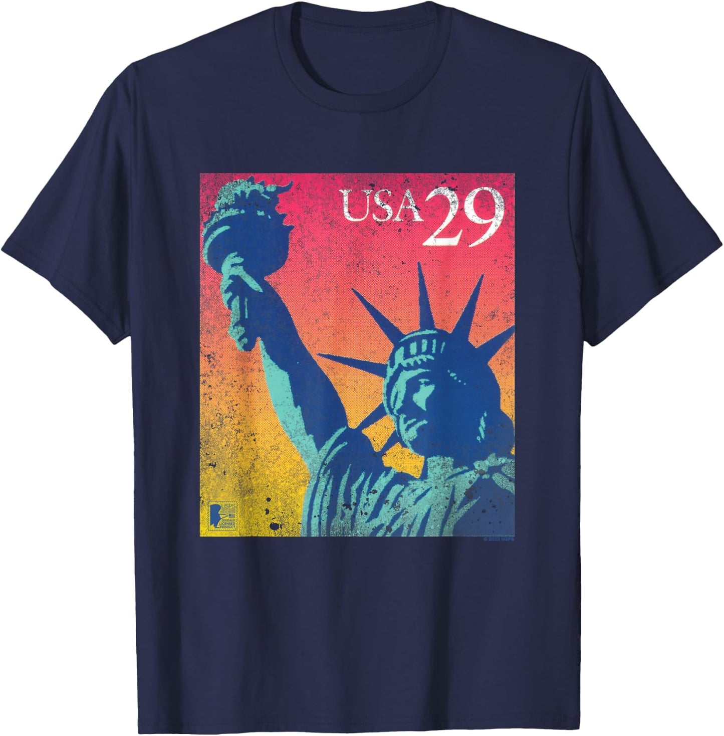 USPS Statue of Liberity Stamp T-Shirt - T-Shirt | Navy