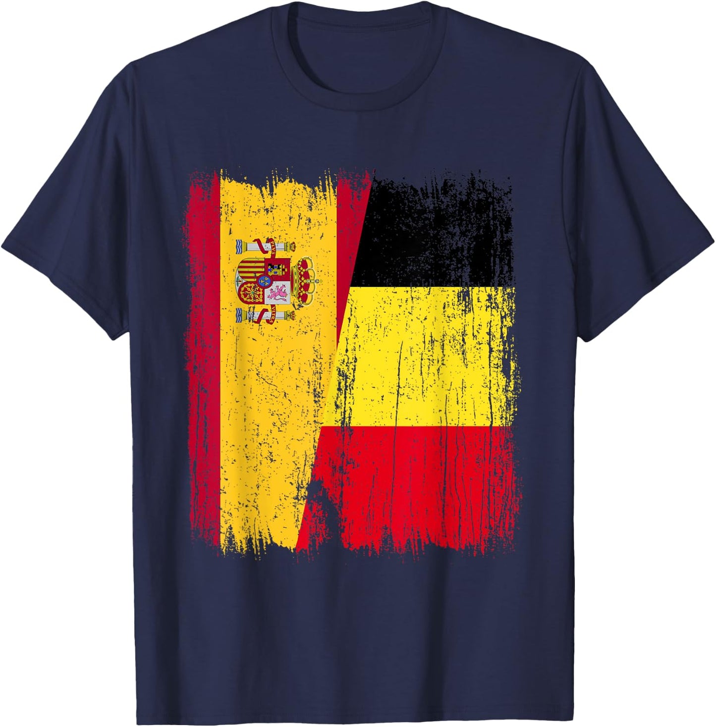 Espagne Belgique Demi Drapeau Espagne Belge Jersey T-Shirt - T-Shirt | Navy