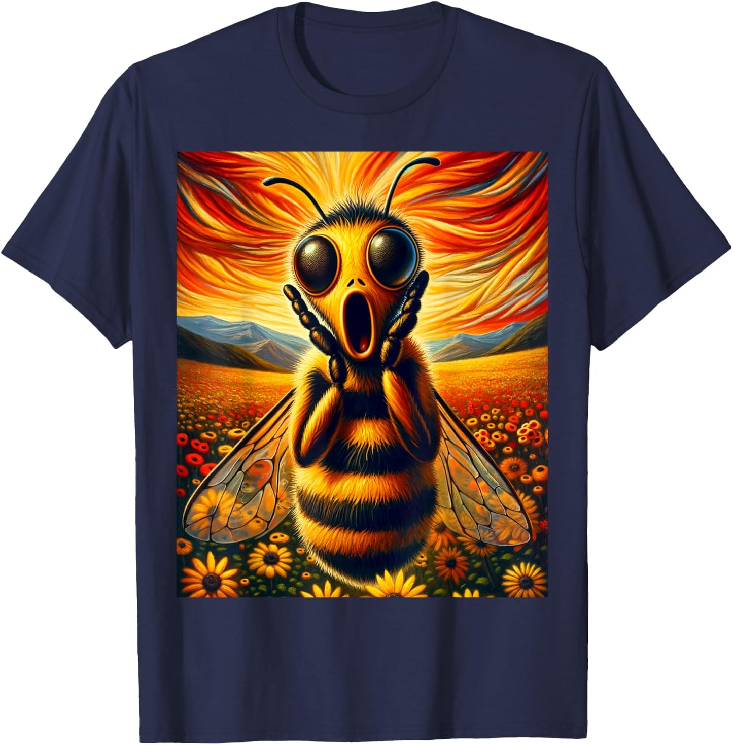 Artsy Product for Bee Lovers | Apiarist Artistic Bee T-Shirt - T-Shirt | Navy