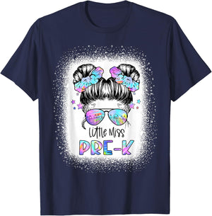 Little Miss PRE-K First Day of School 1st Day Preschool Girl T-Shirt - T-Shirt | Navy