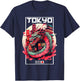 Tokyo Asian inspired vintage style 80s retro Japanese Dragon T-Shirt - T-Shirt | Navy