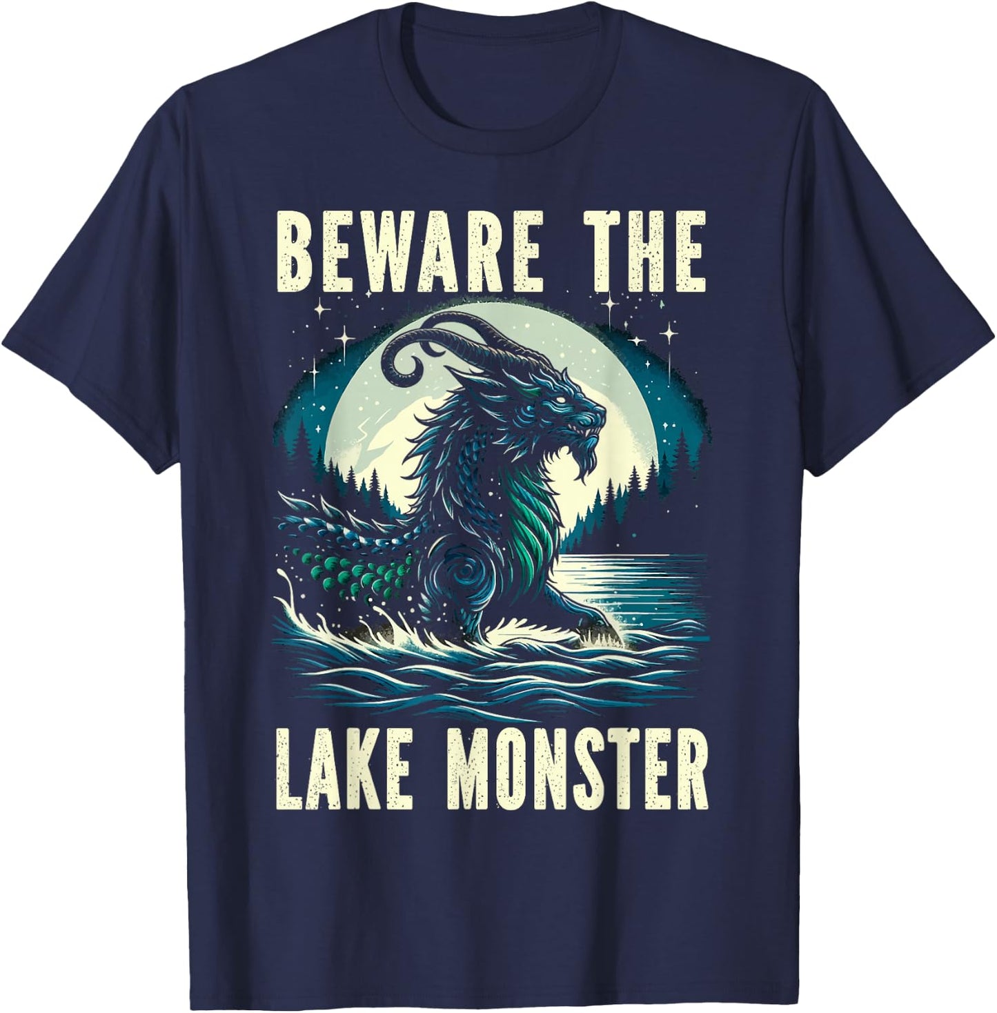 Mishipeshu Mythical Creature Cryptozoology Cryptid T-Shirt - T-Shirt | Navy