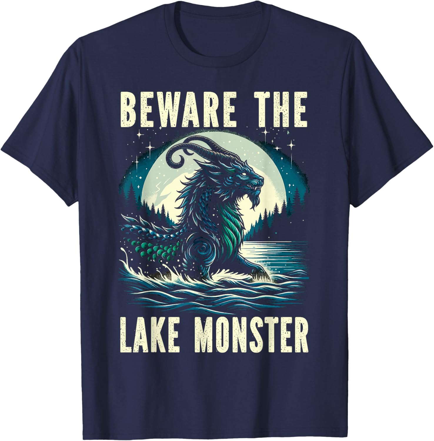 Mishipeshu Mythical Creature Cryptozoology Cryptid T-Shirt - T-Shirt | Navy