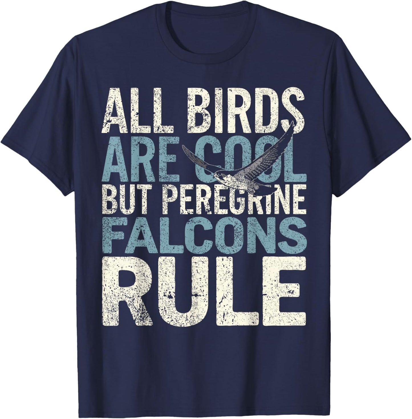 Falconer Peregrine Falcons Rule Falconry T-Shirt - T-Shirt | Navy