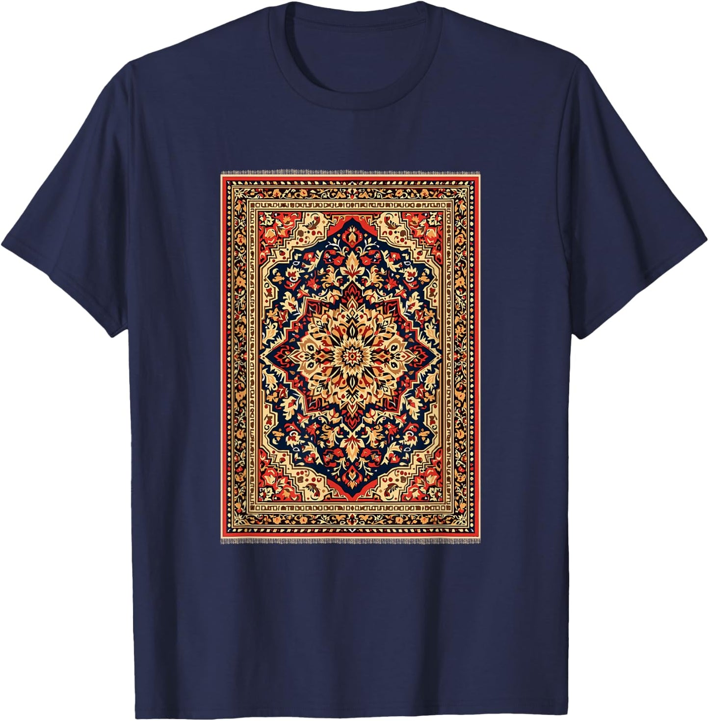 Persian Rug Persian Carpet And Men Persian Rug T-Shirt - T-Shirt | Navy