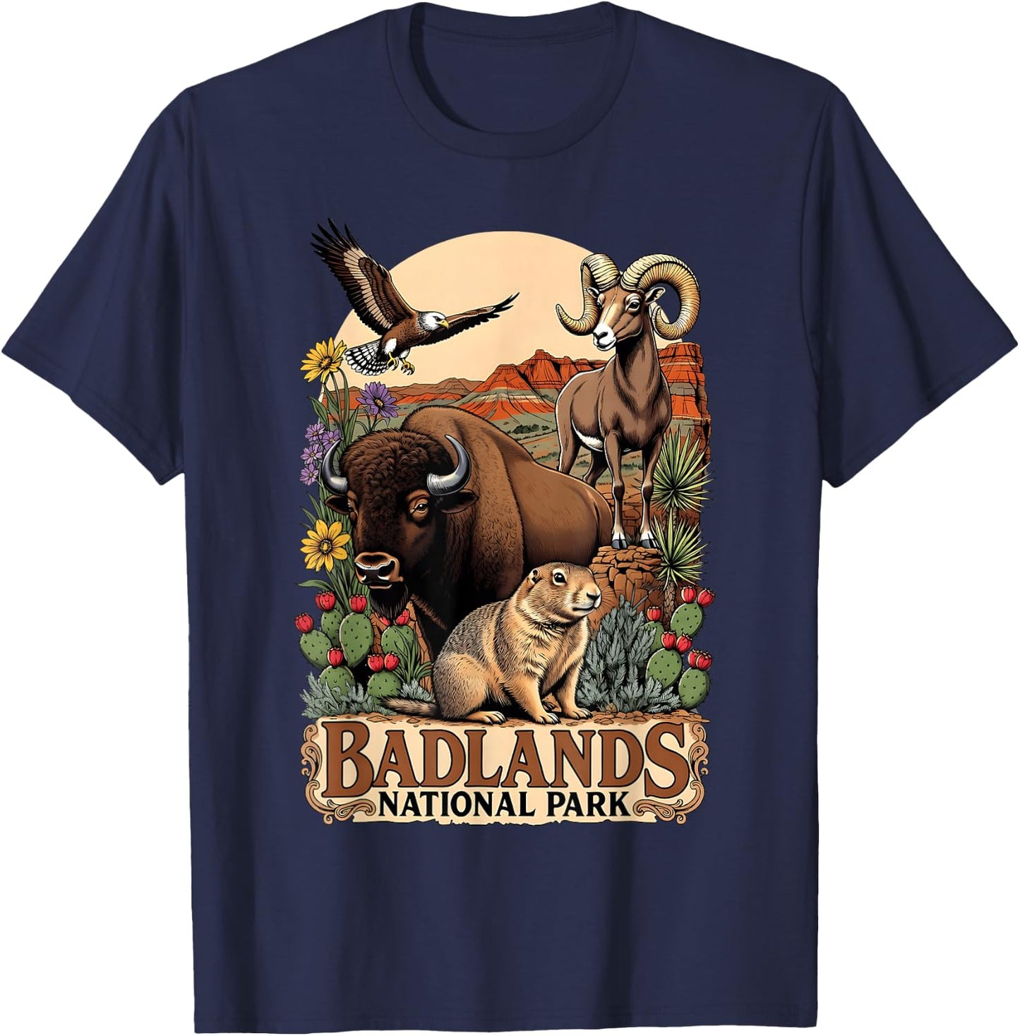 Balands National Park South Dakota T-Shirt - T-Shirt | Navy