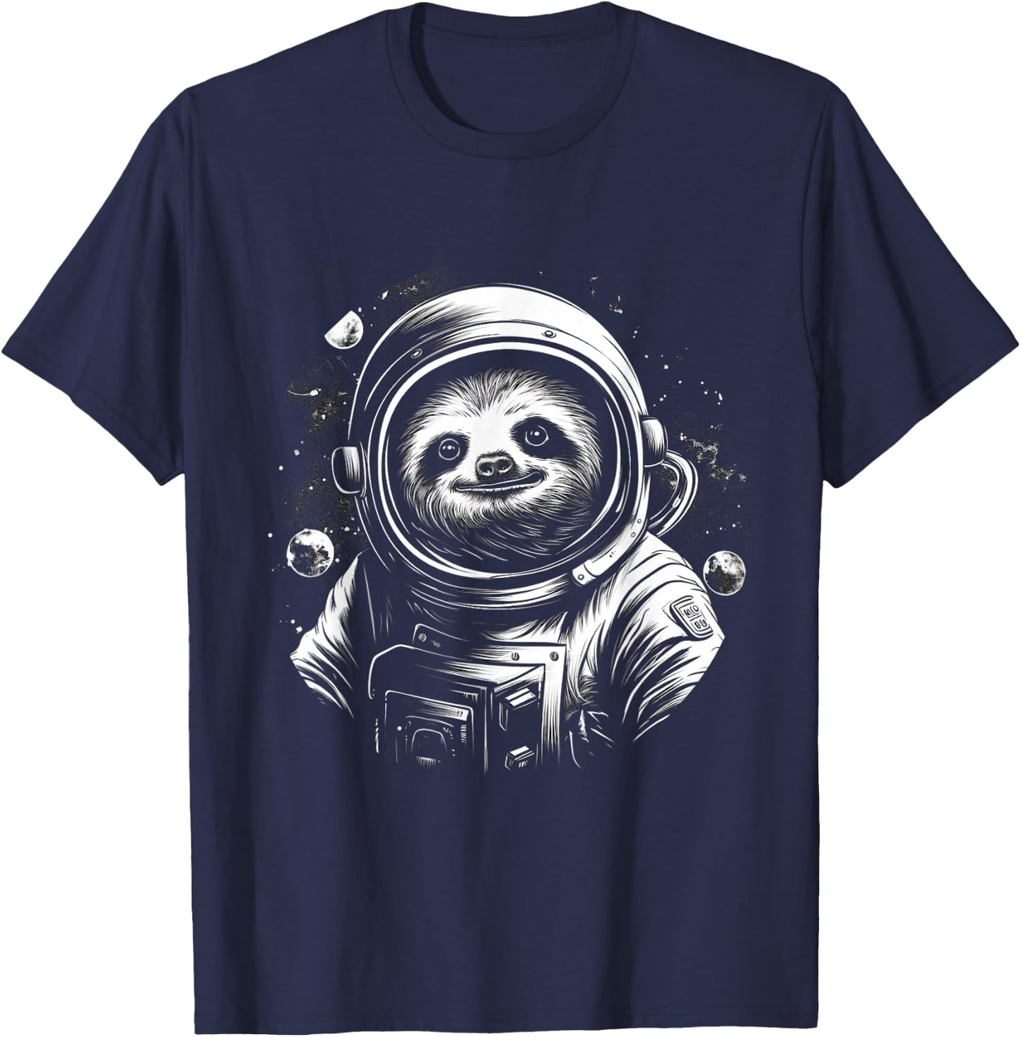 Iconic Sloth Astronaut in Astronautsuit in Space T-Shirt - T-Shirt | Navy