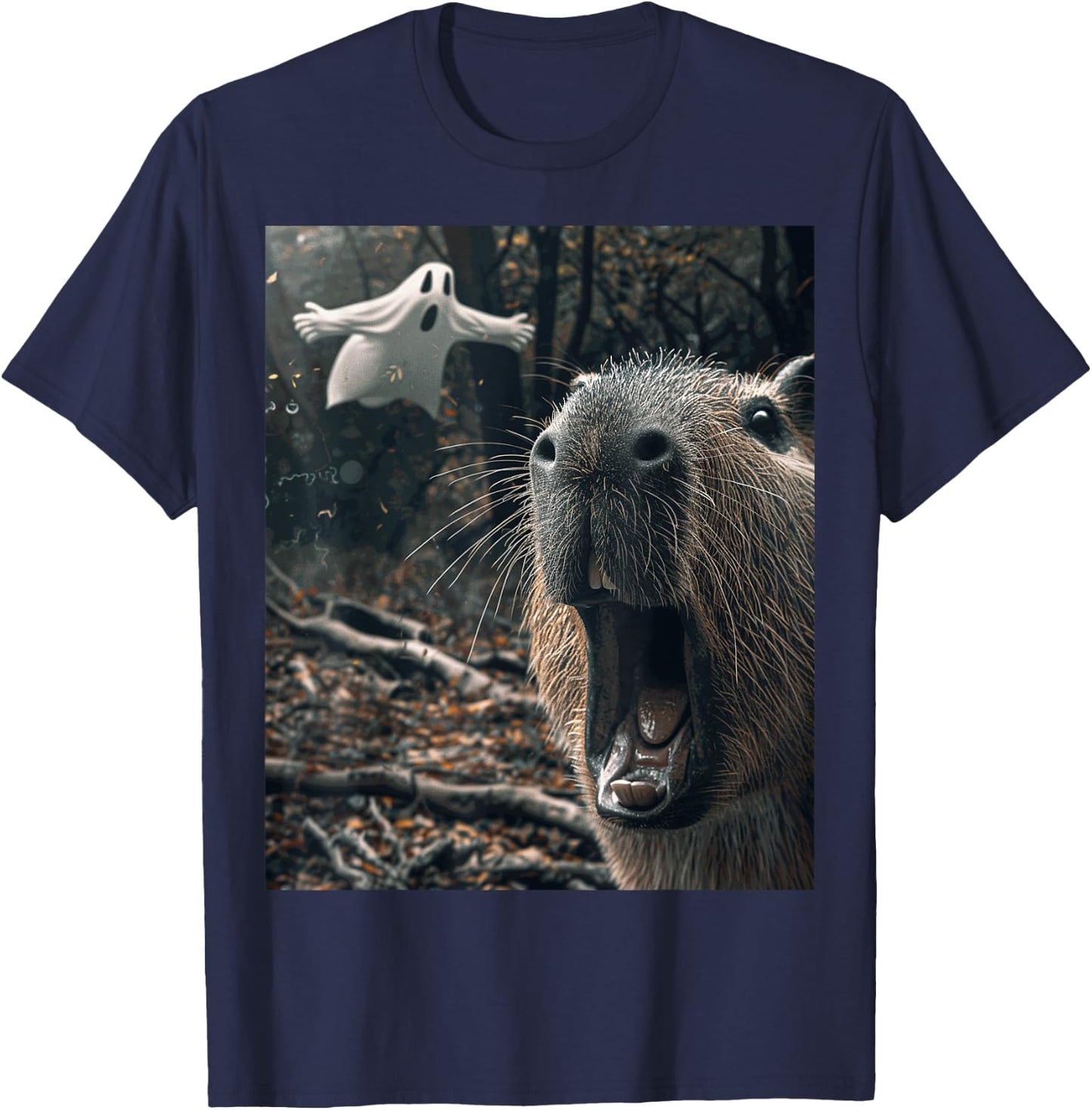 Funny Graphic Capybara T-Shirt - T-Shirt | Navy