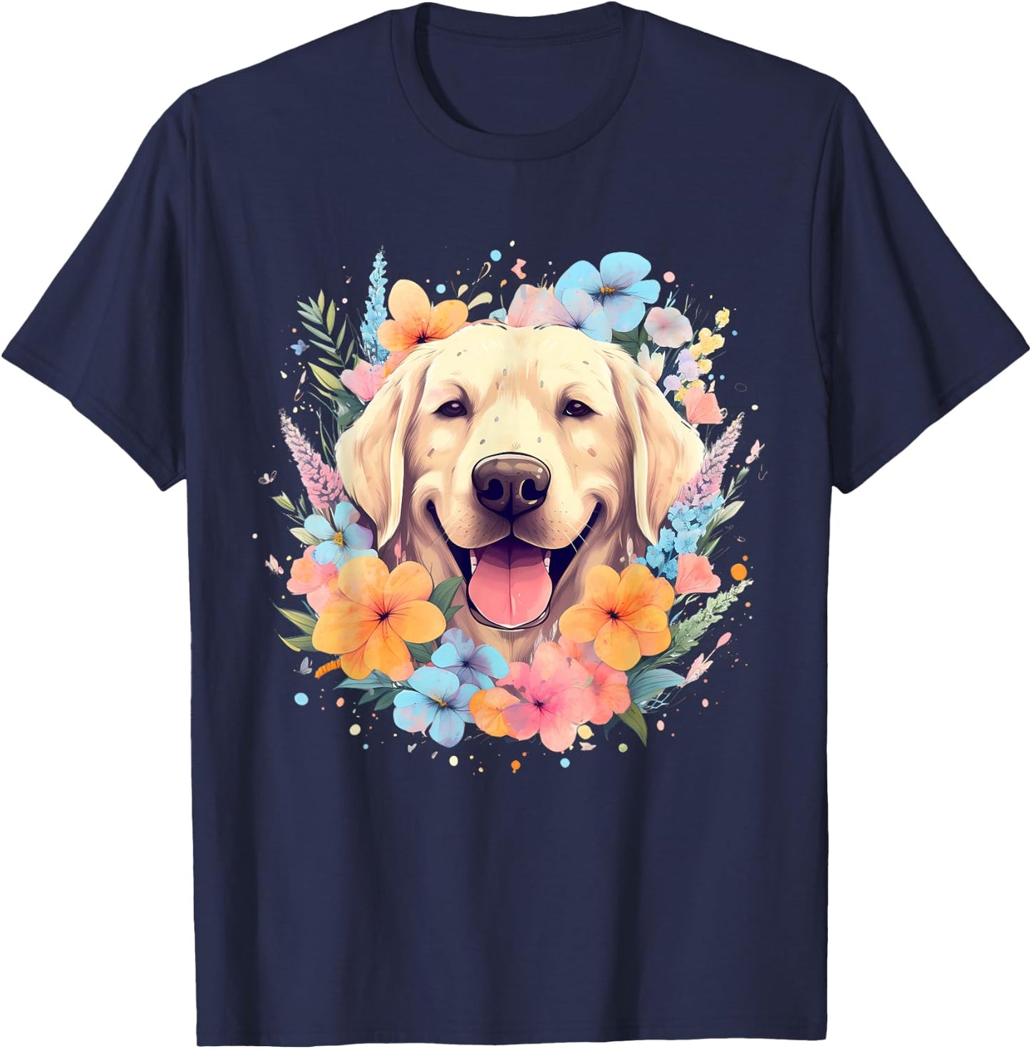 Watercolor Labrador Labbi T-Shirt - T-Shirt | Navy
