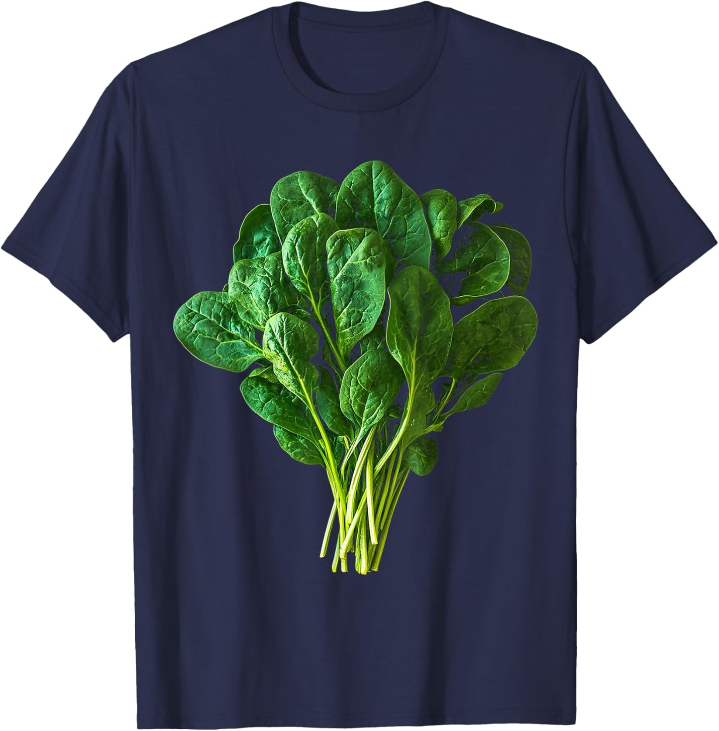 Spinach Spinach Pattern Illustration, Black, S T-Shirt - T-Shirt | Navy