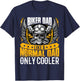 Biker Dad Like a Normal Dad Motorcycle Rider Dad Fathers Day T-Shirt - T-Shirt | Navy