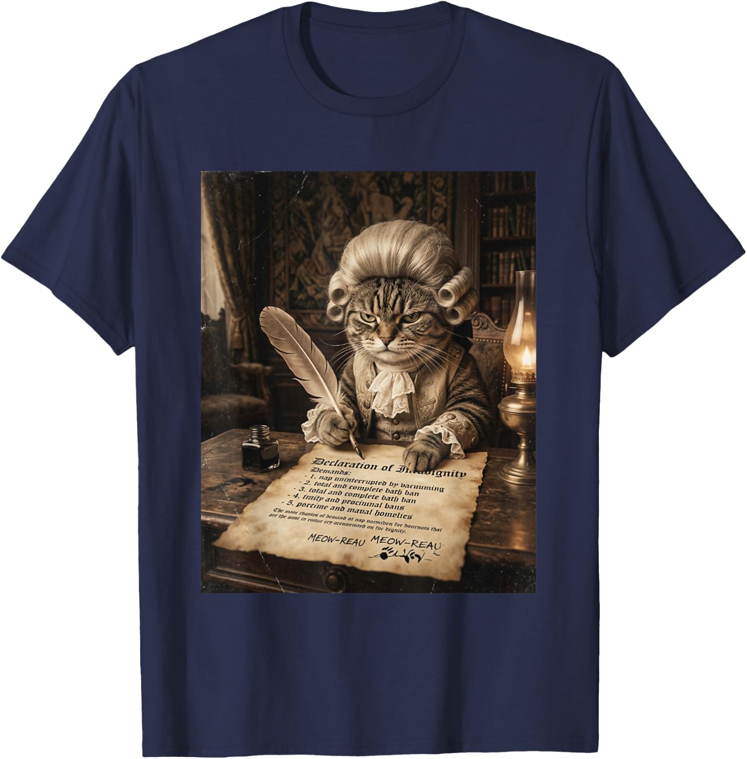 Cat Meme Funny Cat Lover Meme Humor Hilarious Cat Graphic T-Shirt - T-Shirt | Navy