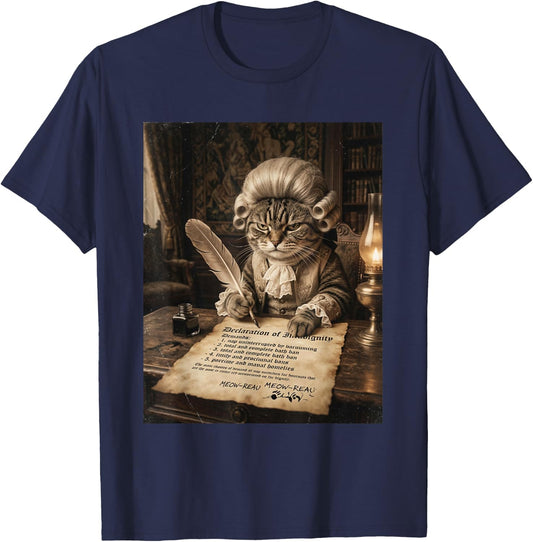 Cat Meme Funny Cat Lover Meme Humor Hilarious Cat Graphic T-Shirt - T-Shirt | Navy