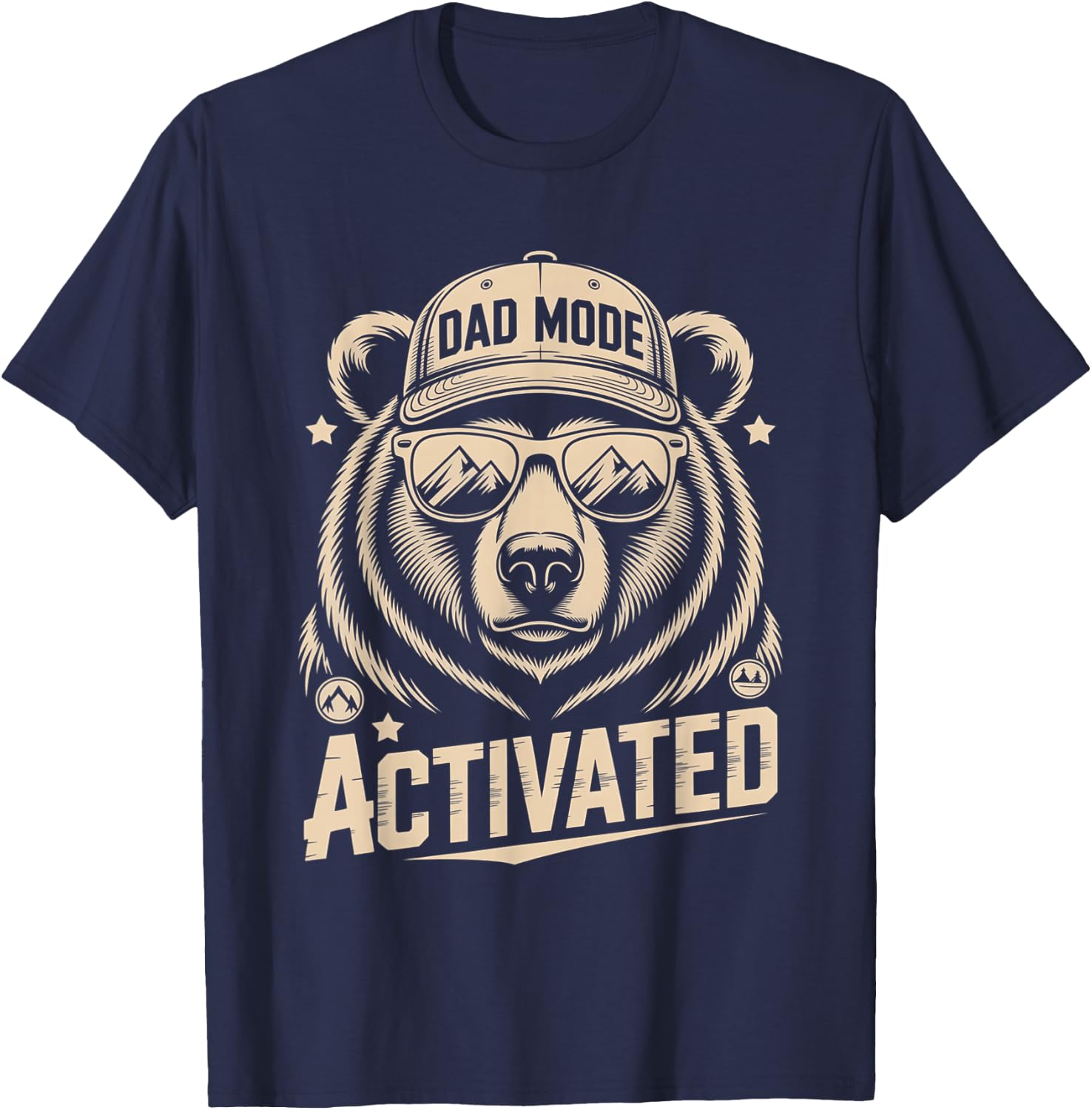 Cool Bear Dad Mode Activated Fathers Day Theme T-Shirt - T-Shirt | Navy