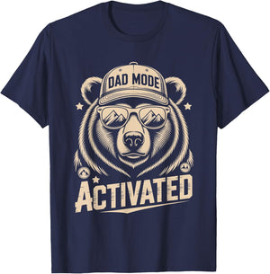 Cool Bear Dad Mode Activated Fathers Day Theme T-Shirt - T-Shirt | Navy