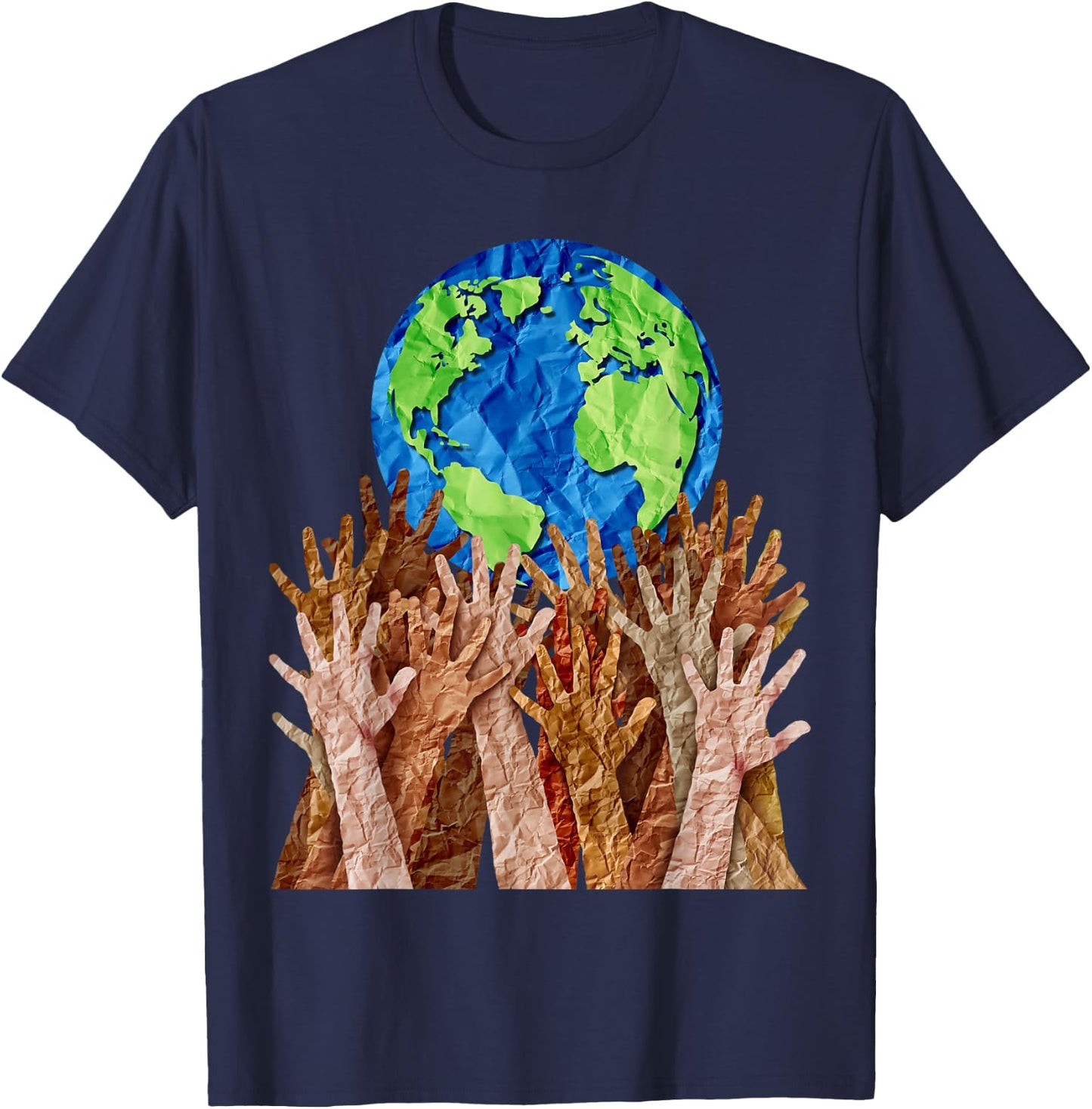 World day as diverse cultures and multiculturalism society T-Shirt - T-Shirt | Navy