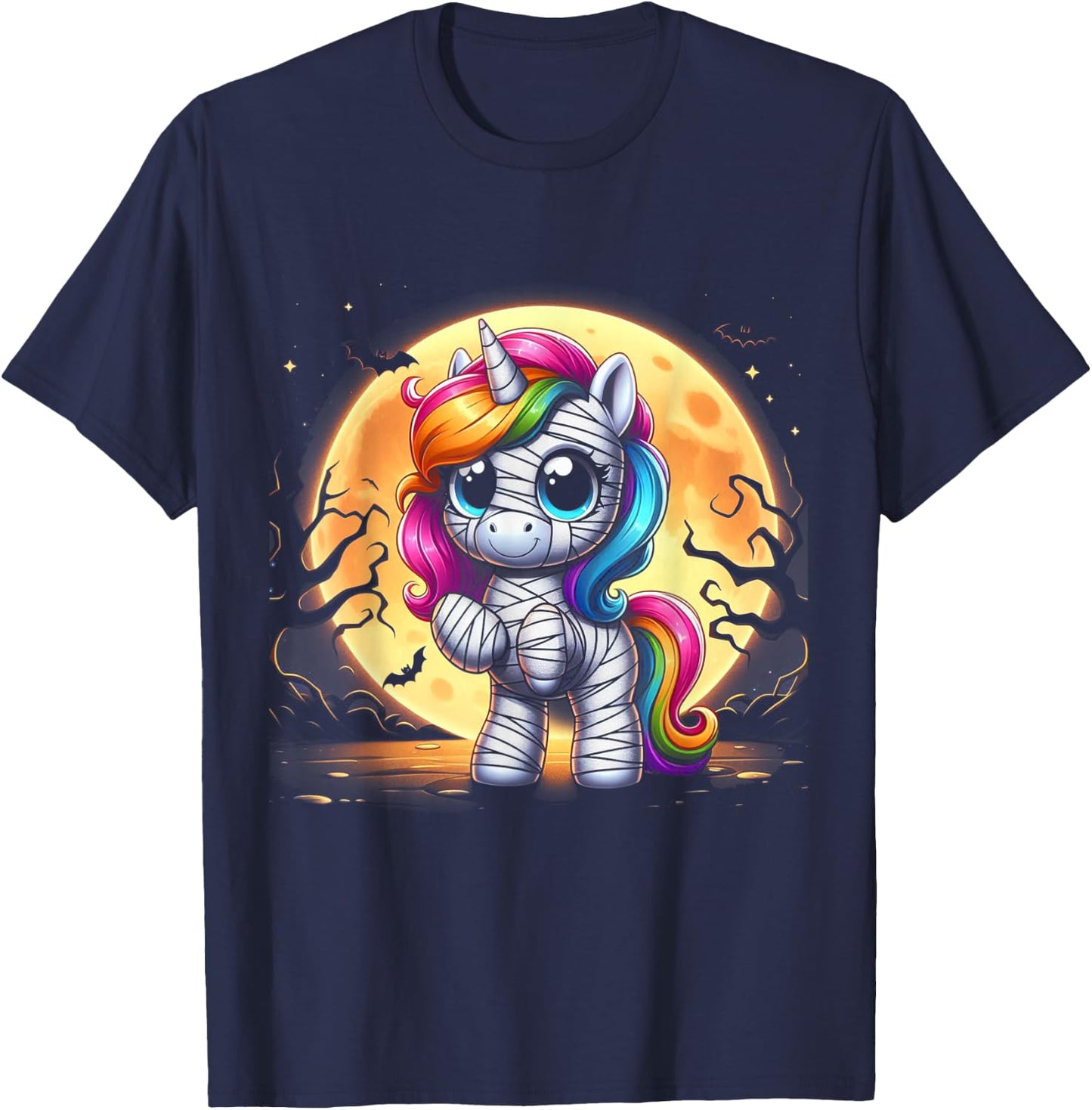 Mummy Unicorn Halloween Shirt Girls Unicorn Halloween T-Shirt - T-Shirt | Navy