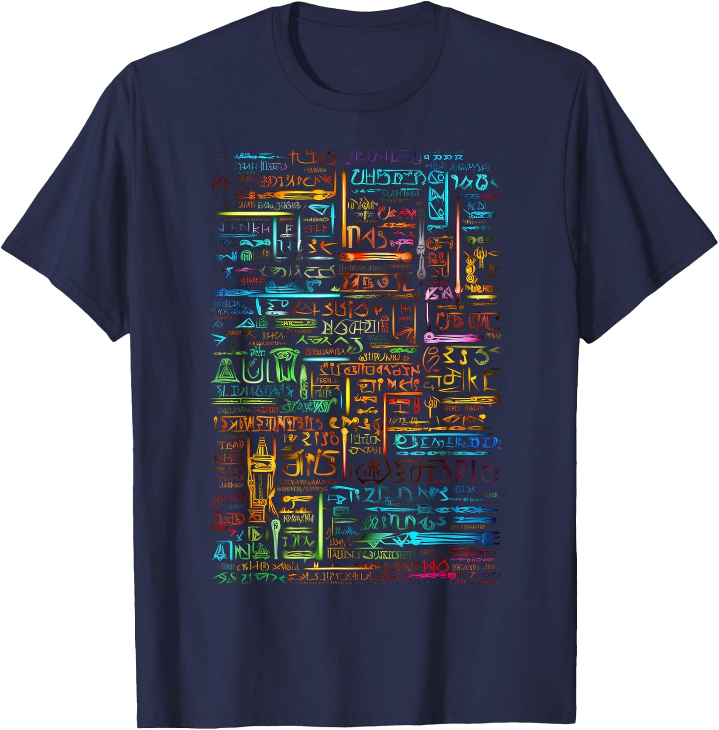 Colourful Art Graphic Motif Artwork , black T-Shirt - T-Shirt | Navy