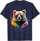 Bear Men's Women's Colourful Watercolour Bear T-Shirt - T-Shirt | Navy