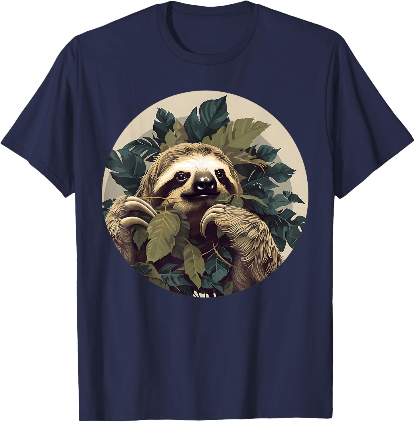 Slow Sleepy Shaggy Claws Design T-Shirt - T-Shirt | Navy