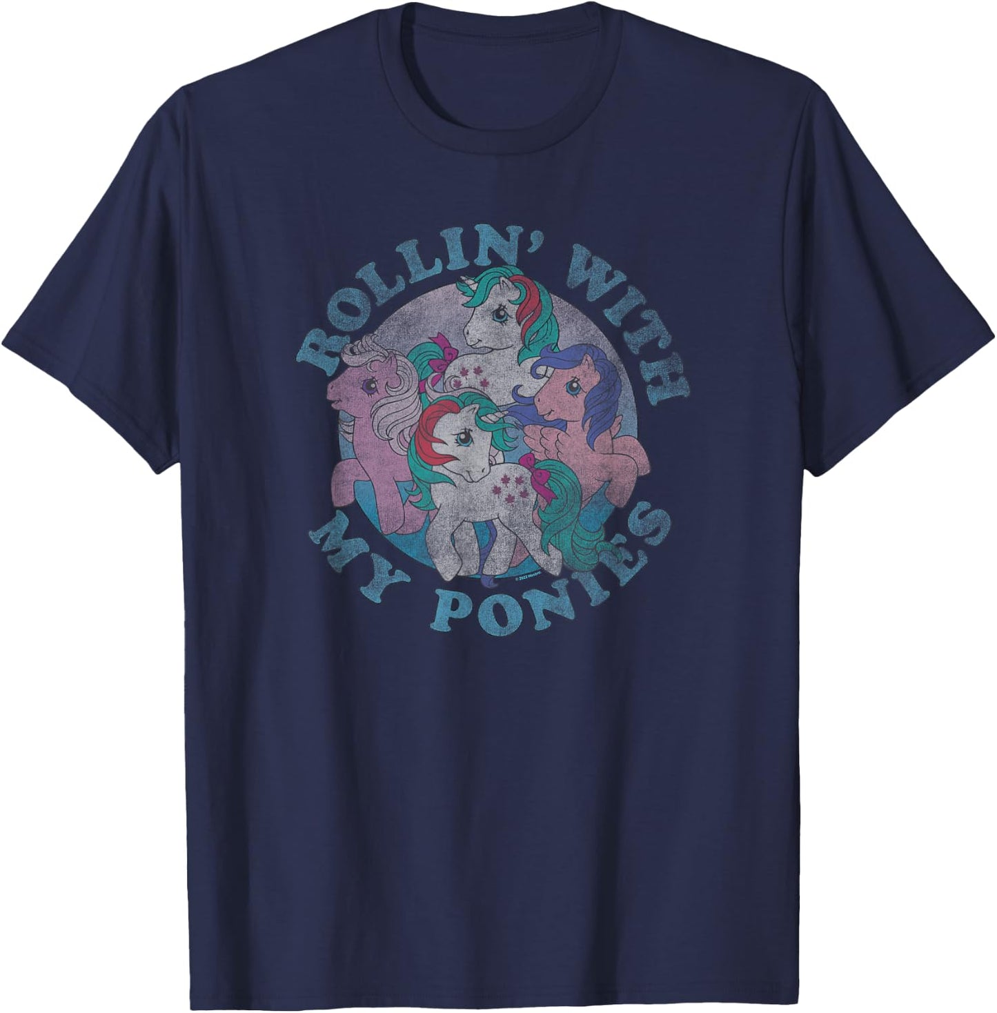 My Little Pony Retro Rollin' with My Ponies Classic Group T-Shirt - T-Shirt | Navy