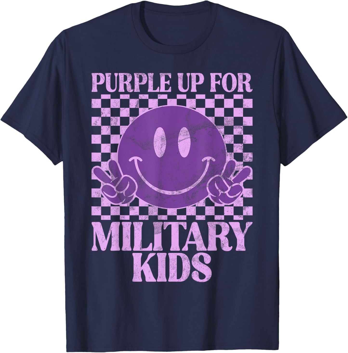 Purple Up For Military Kids, Militärkind, Violett T-Shirt - T-Shirt | Navy