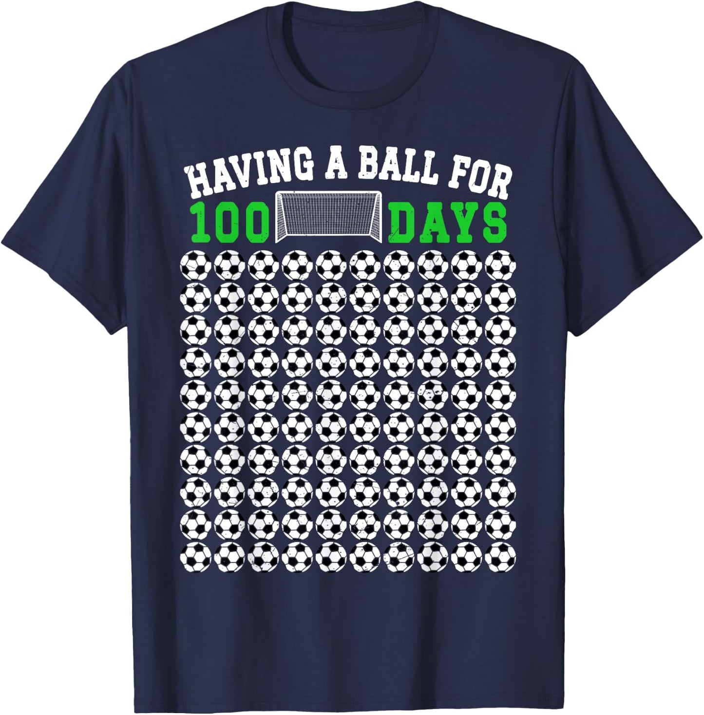 100 Days Of School Soccer 100th Day Of School For Boys Kids T-Shirt - T-Shirt | Navy