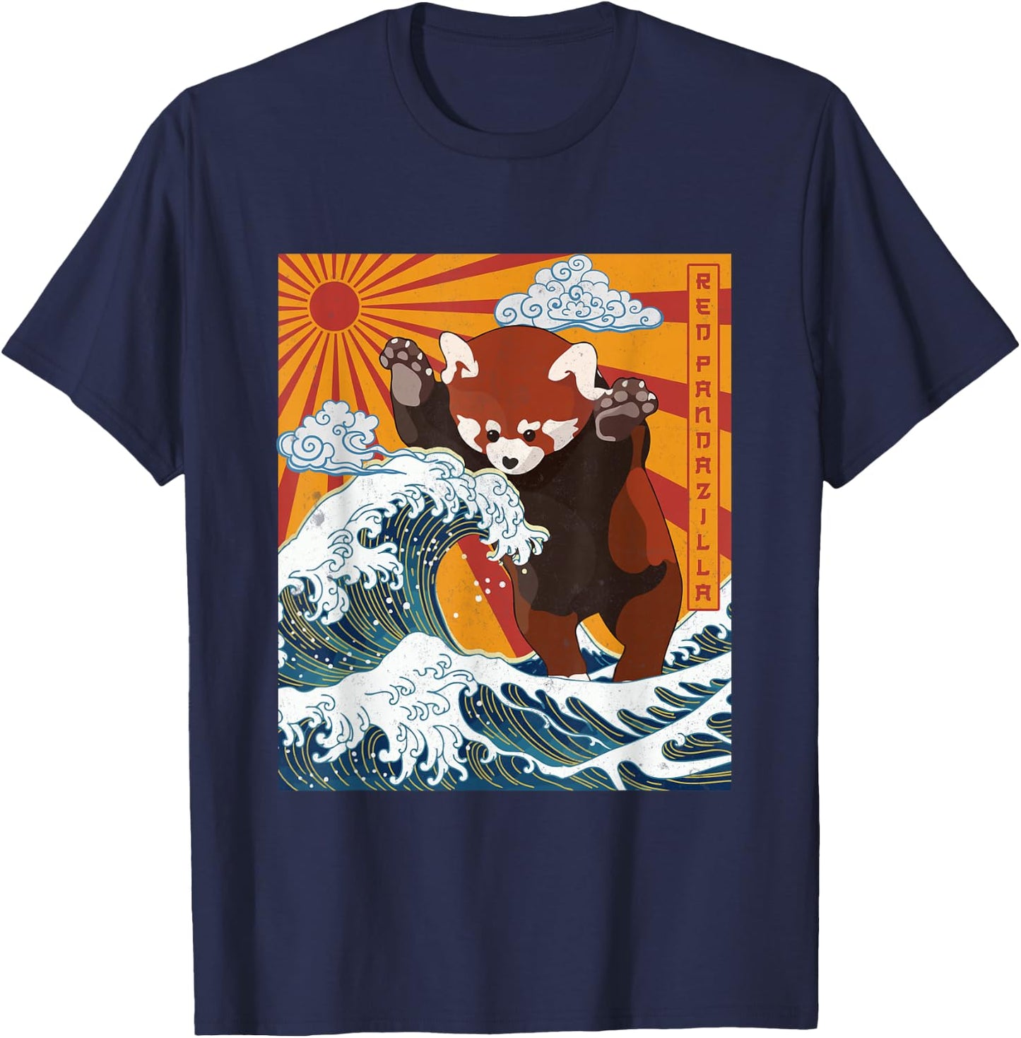 Vintage RedPanda lover - Funny Kawaii Red Pandazilla T-Shirt - T-Shirt | Navy