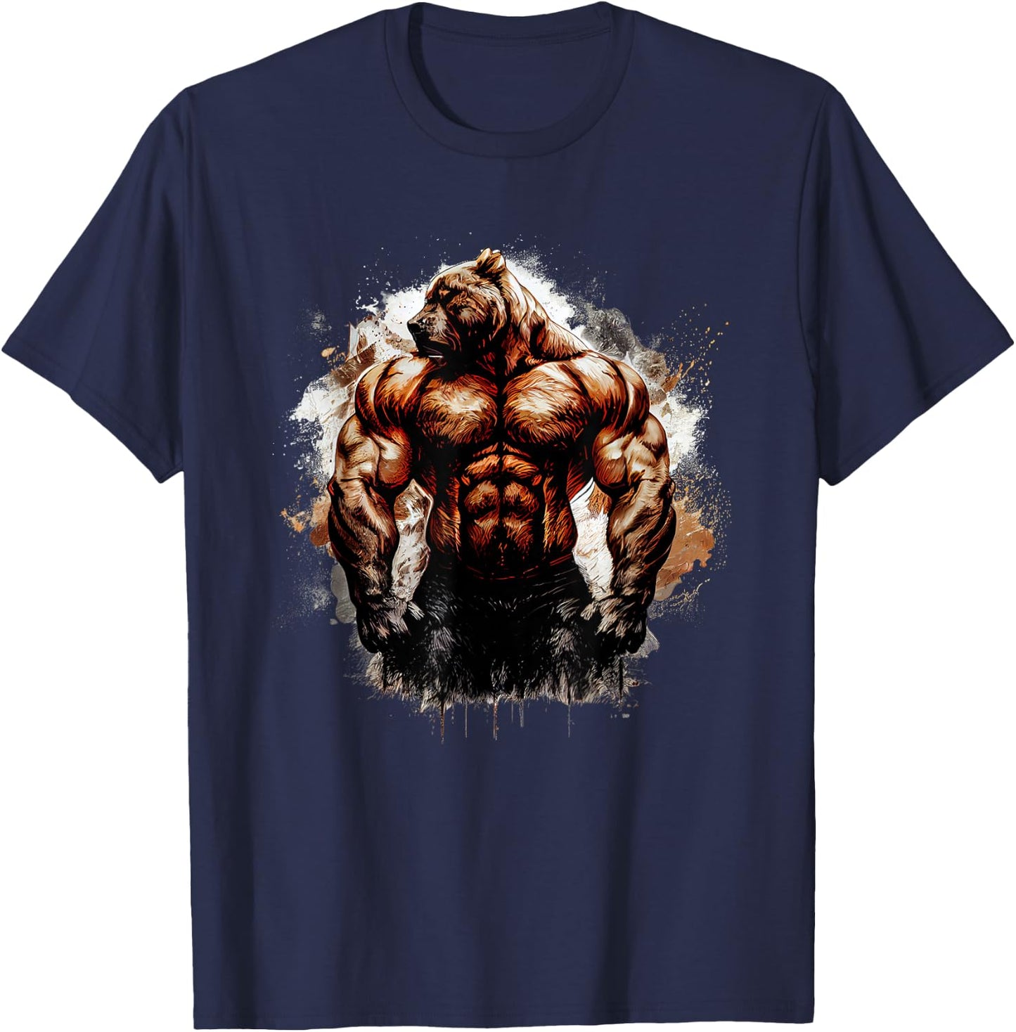 Grizzly Bear Gym Wear Bodybuilding Trainingsmotivation T-Shirt - T-Shirt | Navy