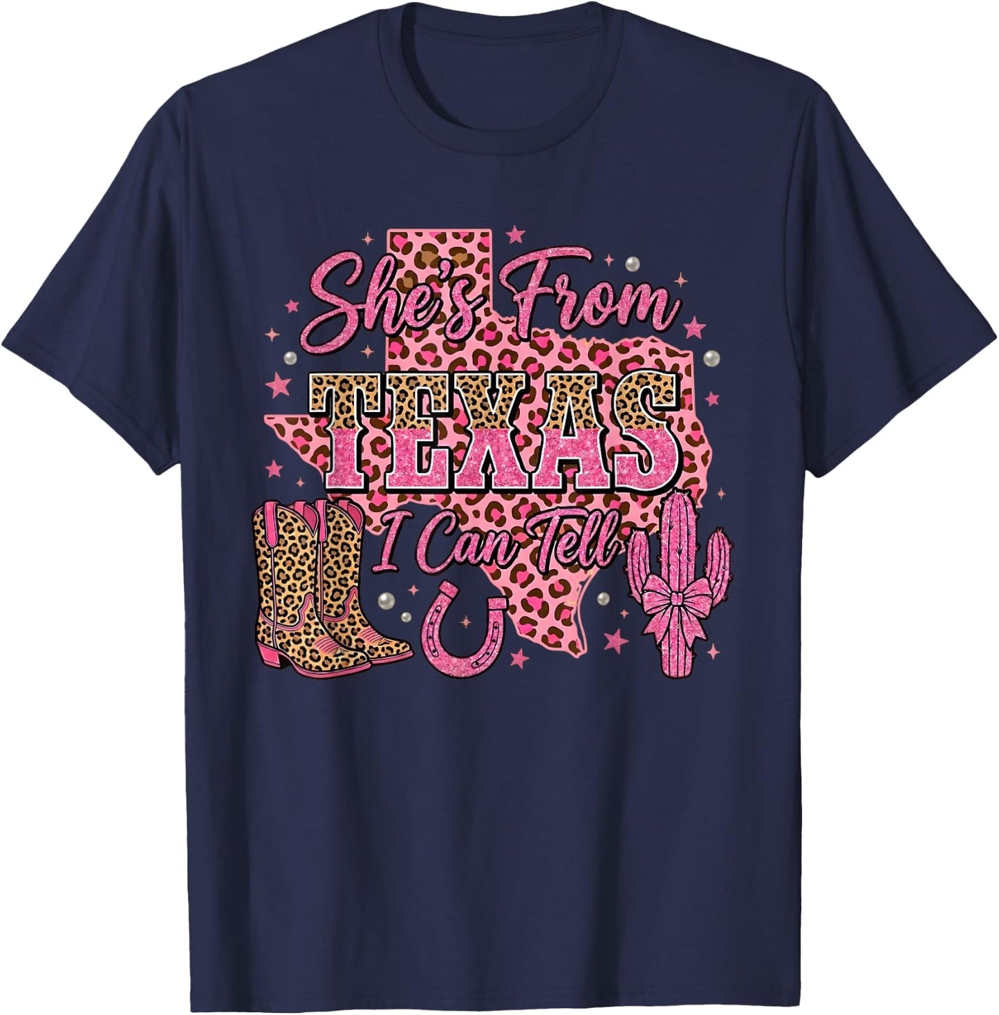 She's from Texas I Can Tell Retro Vintage Texas's Girl Roots T-Shirt - T-Shirt | Navy