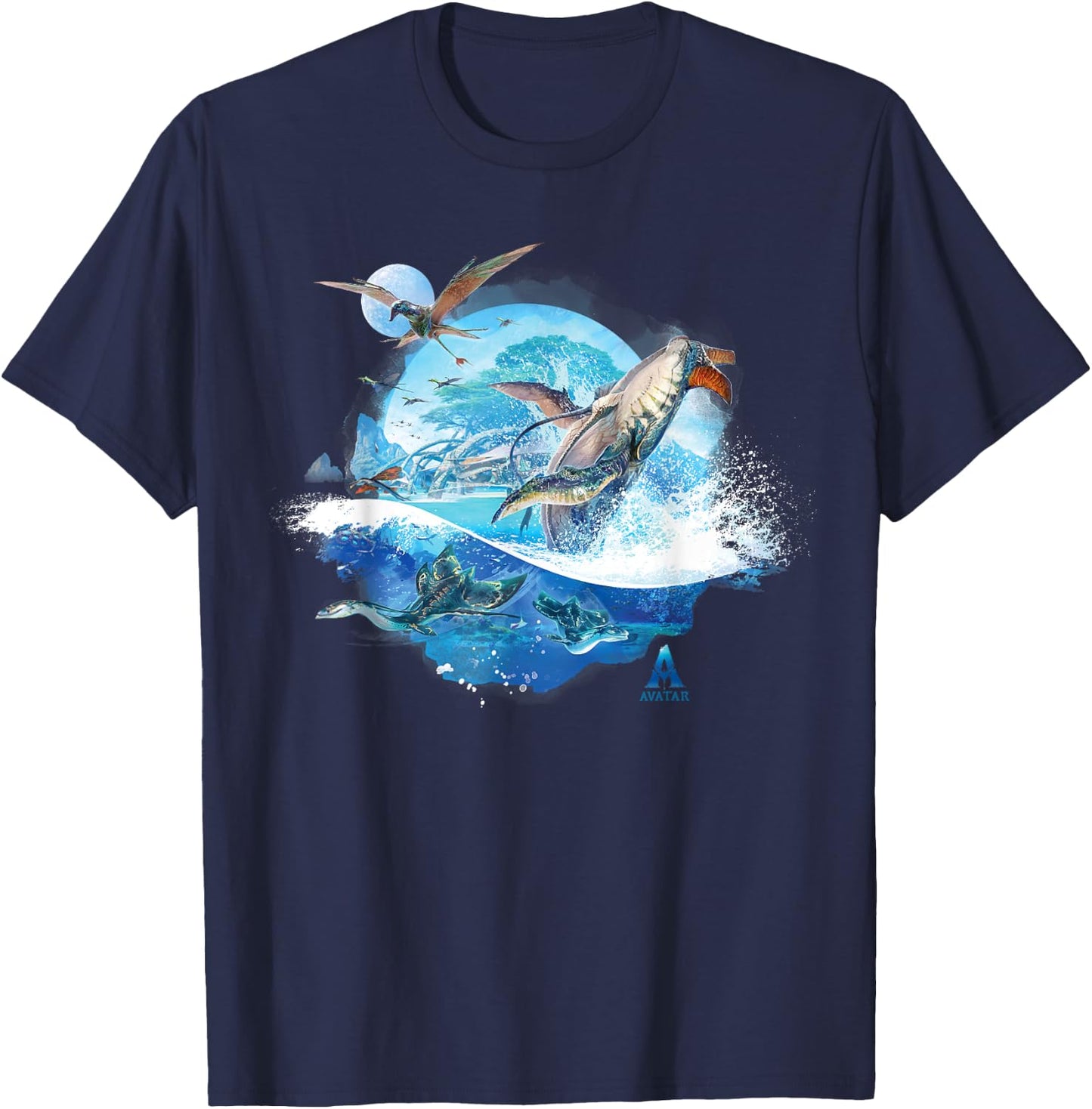 Avatar: The Way of Water Creatures of Sea and Sky , black T-Shirt - T-Shirt | Navy