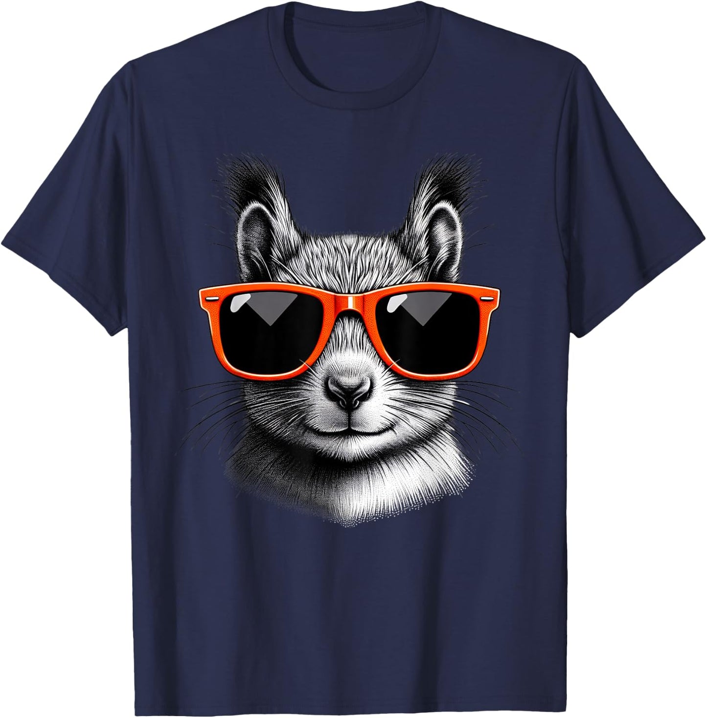 Cool Squirrel Wearing Sunglasses Graphic Art T-Shirt - T-Shirt | Navy