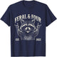 Feral and Four Raccoon Funny 4th Birthday Girls Boys Kids T-Shirt - T-Shirt | Navy