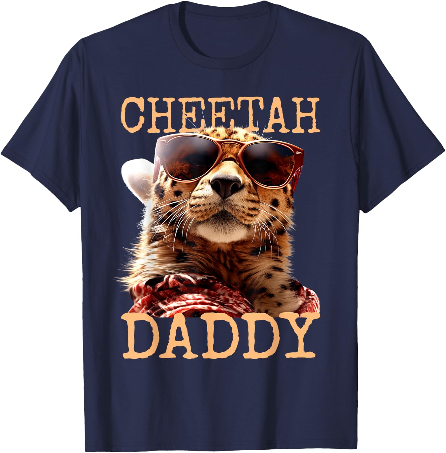 Cheetah Daddy Papa Fathers Day Wild Cat Dad Cheetahs Father T-Shirt - T-Shirt | Navy