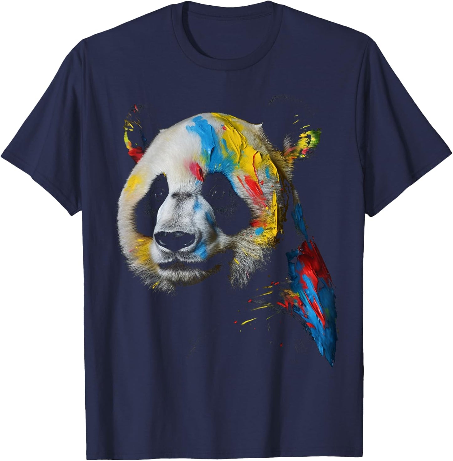 Großer Panda bunt Tier Panda Bär Zoo Kunst Panda T-Shirt - T-Shirt | Navy