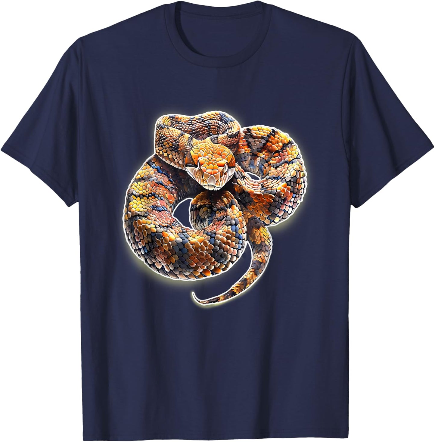 Cottonmouth Snake Serpent Realistic T-Shirt - T-Shirt | Navy