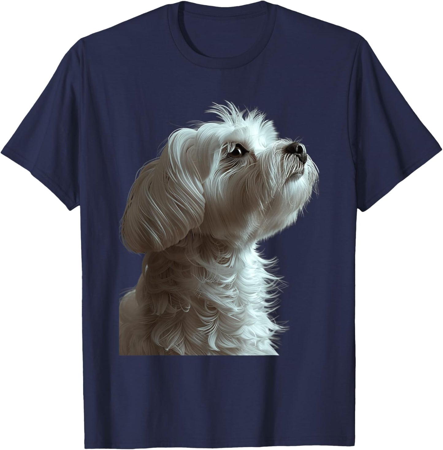 Maltese , black T-Shirt - T-Shirt | Navy