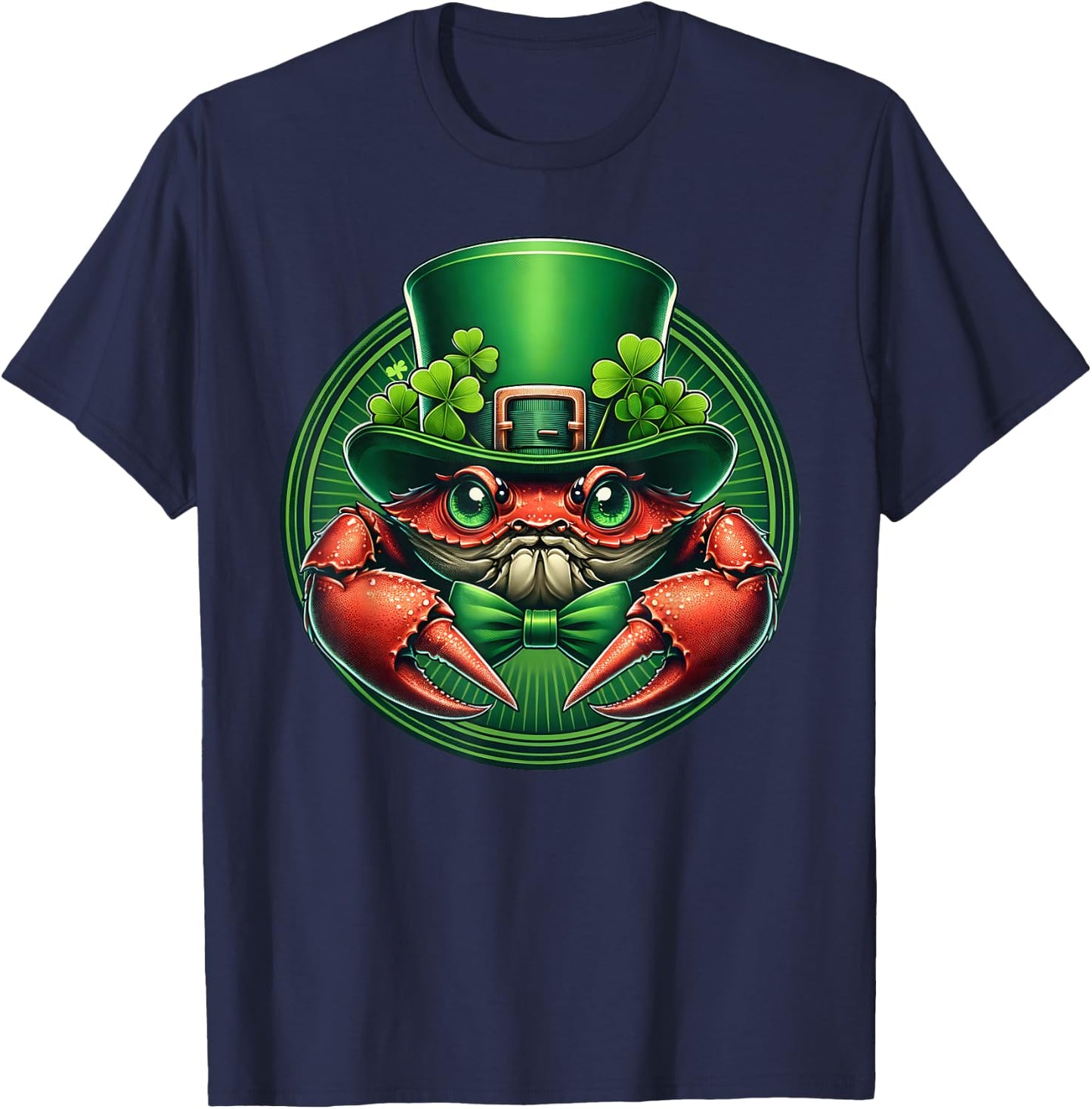 Funny Leprechaun Crab St Patricks Day Kids Men Women T-Shirt - T-Shirt | Navy