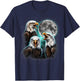 Three Bald Eagle Moon Meme Funny American Bird Eagles Lover T-Shirt - T-Shirt | Navy