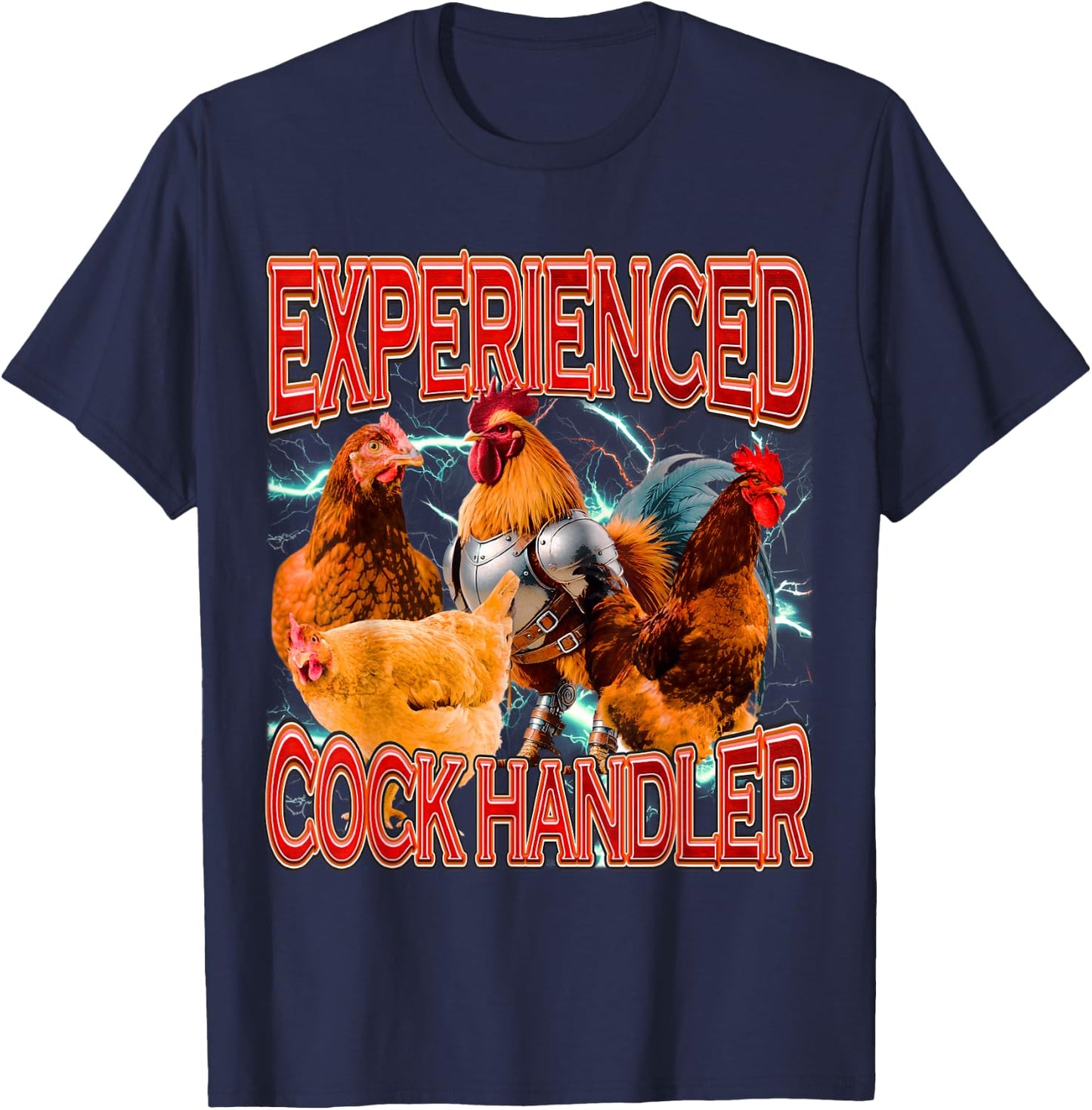 Funny Sarcastic Sayings Experienced Cock Handler Dank Meme T-Shirt - T-Shirt | Navy