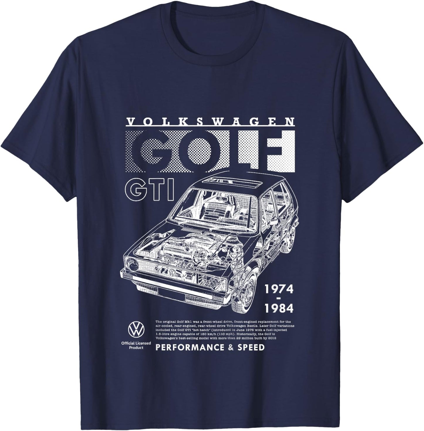 Kids Volkswagen Golf GTI Mk1 Performance & Speed Kids , Black, 2 T-Shirt - T-Shirt | Navy
