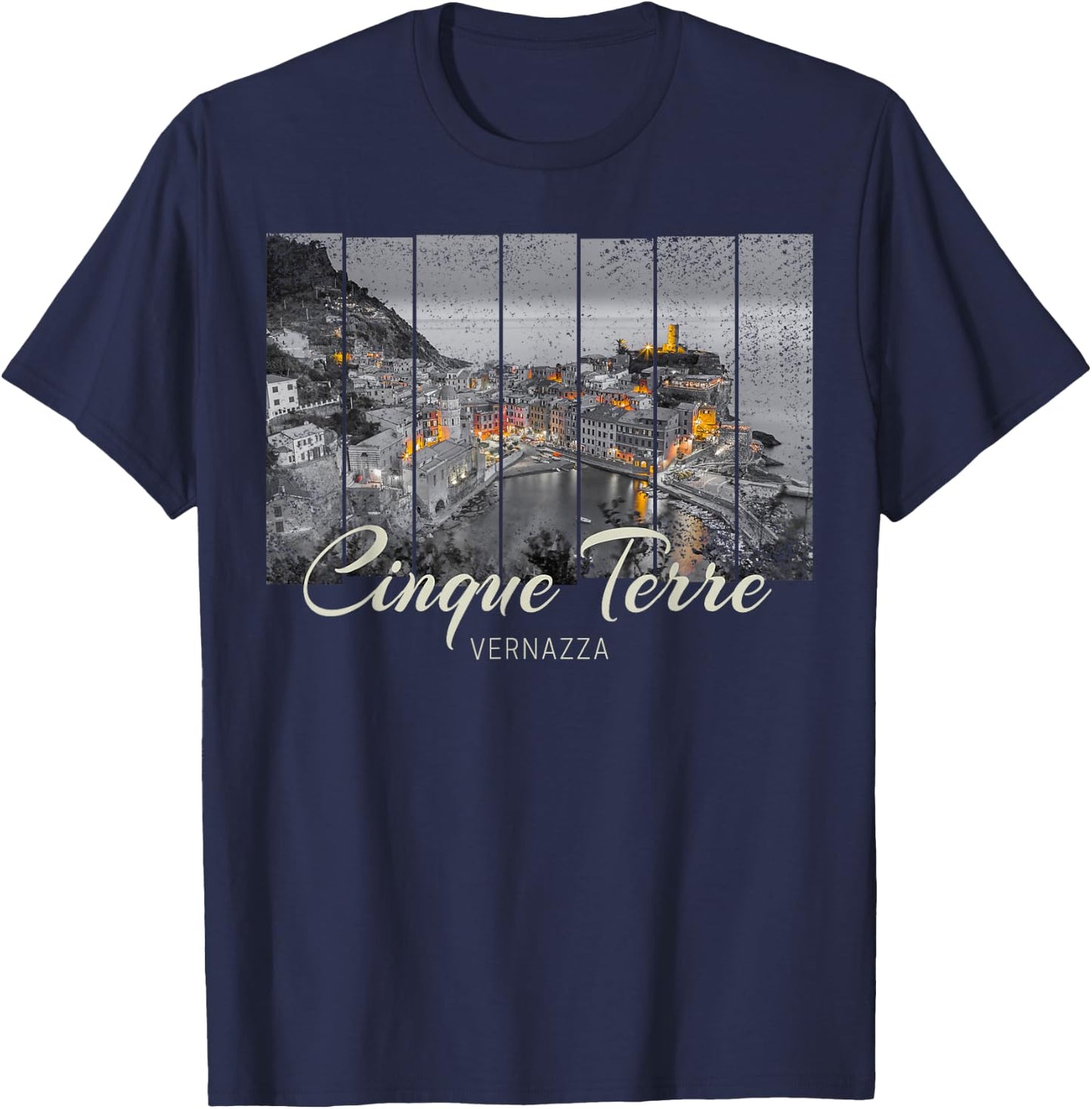Cinque Terre Vernazza Italian vintage Souvenir T-Shirt - T-Shirt | Navy