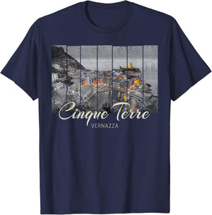 Cinque Terre Vernazza Italian vintage Souvenir T-Shirt - T-Shirt | Navy