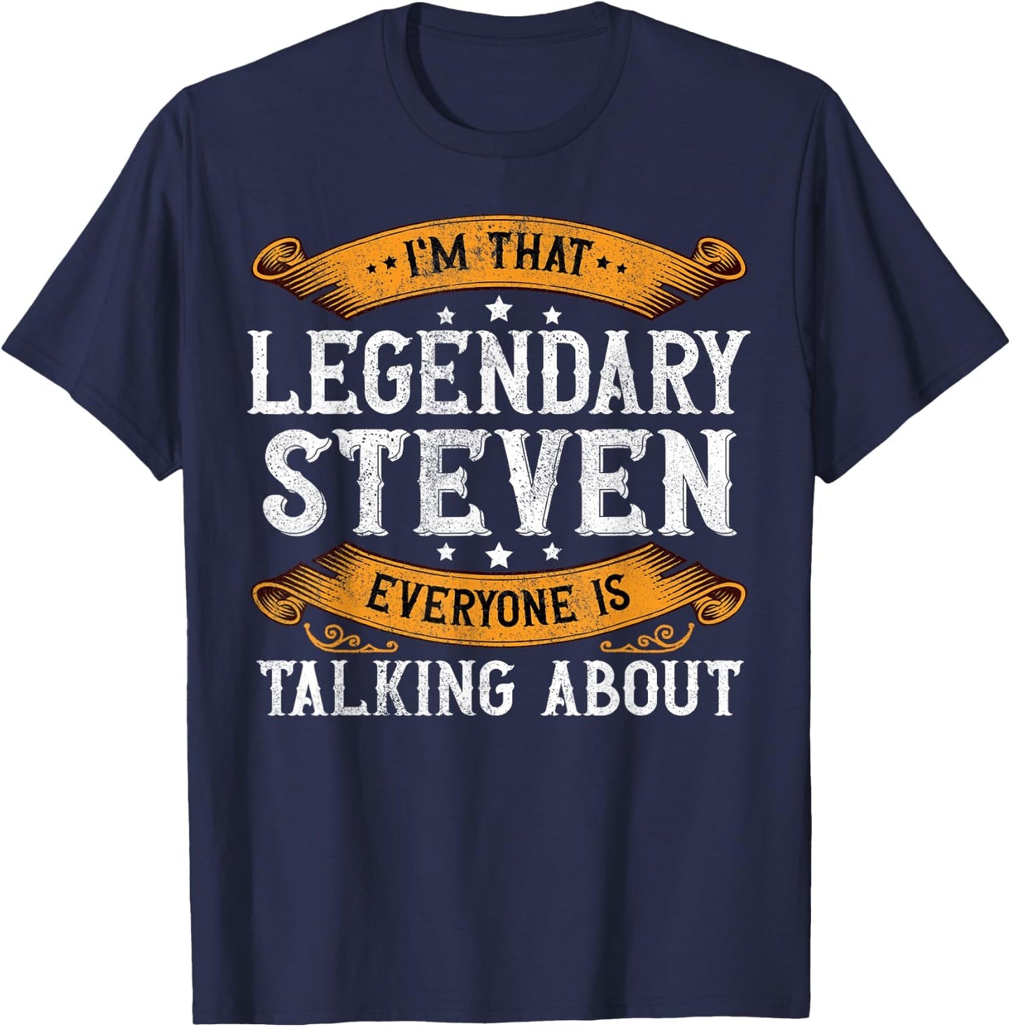 Steven Personal Name Funny Steven First Name T-Shirt - T-Shirt | Navy