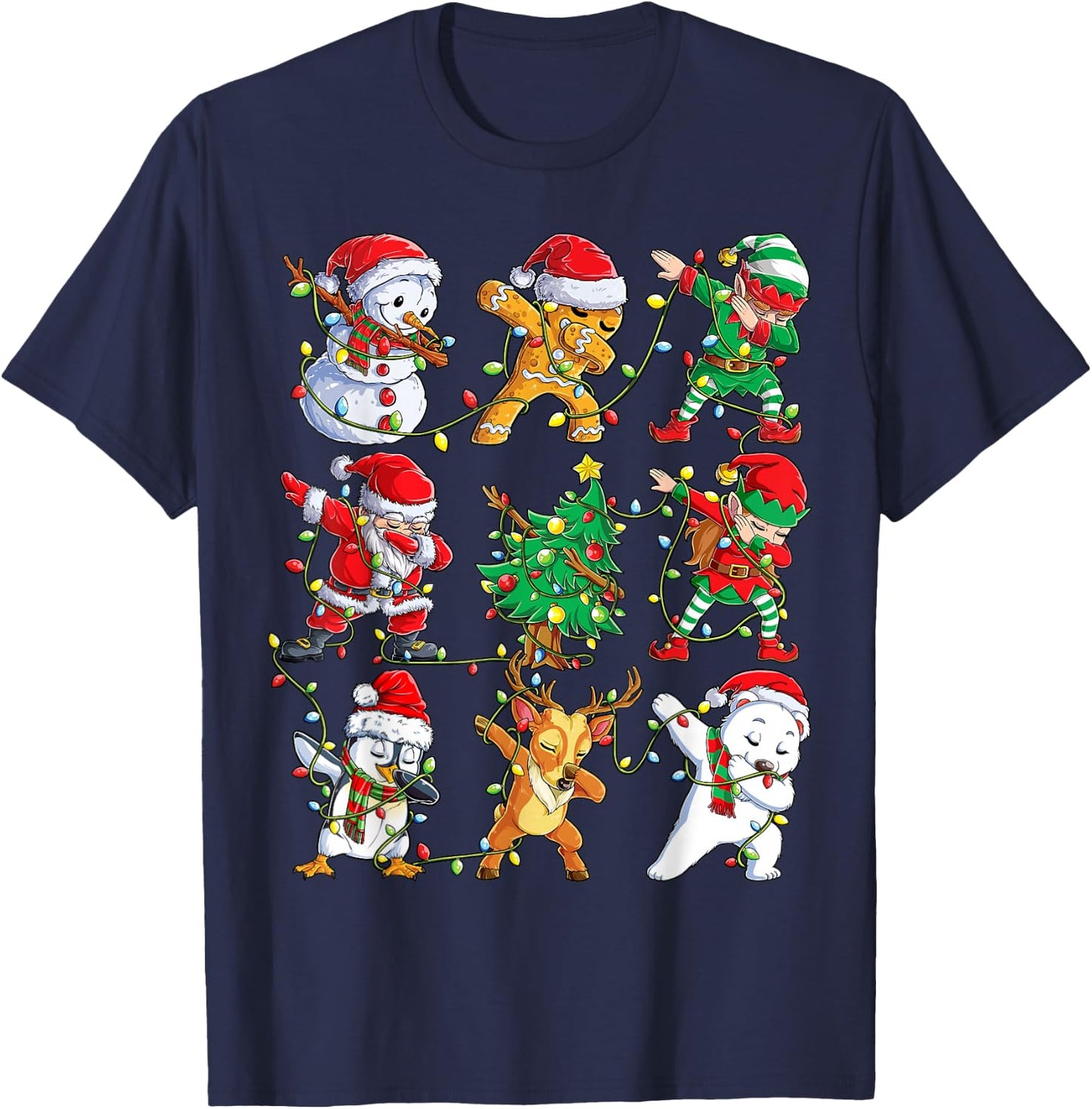 Christmas Dabbing Santa Elf Friends Boys Girls Men Xmas Dab T-Shirt - T-Shirt | Navy