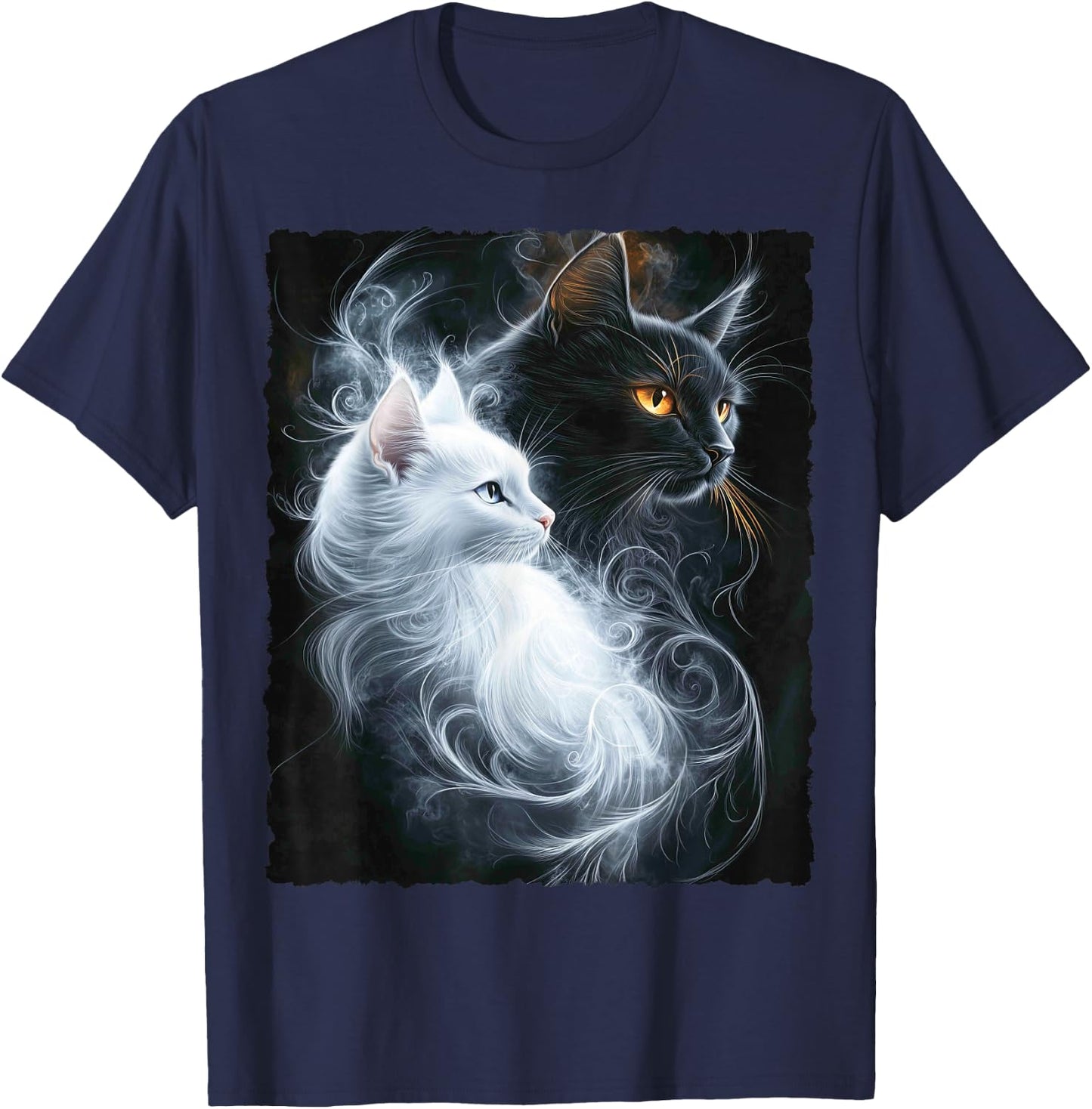 Süße magische Katze Kätzchen Kitten Fantasy Kunst T-Shirt - T-Shirt | Navy