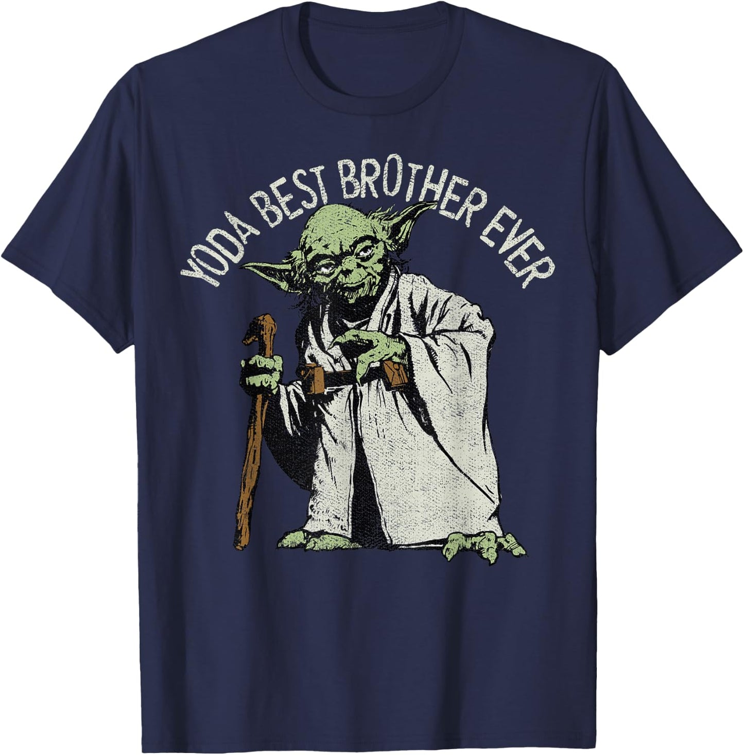 Star Wars Yoda Best Brother Ever Portrait T-Shirt - T-Shirt | Navy
