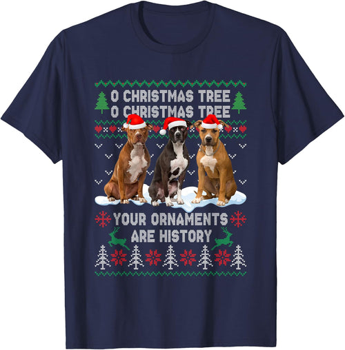 Cute Pitbull Dog Oh Christmas Tree Ugly Xmas