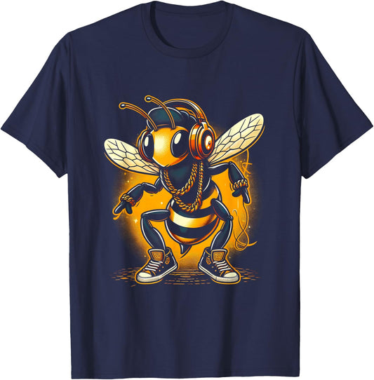 Cool Bees Hip Hop Rap Old School T-Shirt - T-Shirt | Navy