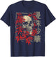 Red Spider Lily Flower Skull Skeleton Japanese Anime Otaku T-Shirt - T-Shirt | Navy